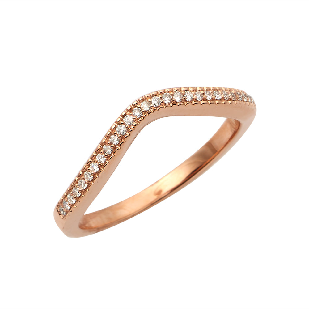 14KR 0.10CTW DIAMOND CURVED BAND