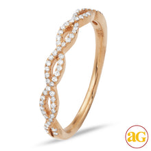 Cargar imagen en el visor de la galería, 18KR 0.20CTW DIAMOND TWISTED DESIGN STACKABLE BAND