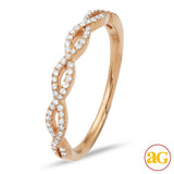 18KR 0.20CTW DIAMOND TWISTED DESIGN STACKABLE BAND