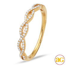 Cargar imagen en el visor de la galería, 14KY 0.20CTW DIAMOND TWISTED DESIGN STACKABLE BAND