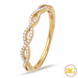 14KY 0.20CTW DIAMOND TWISTED DESIGN STACKABLE BAND