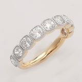 14KY 1.85CTW CUSHION DIAMOND 9-STONE BAND