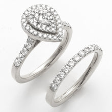 Load image into Gallery viewer, 14KW 1.05CTW DIAMOND PEAR CLUSTER BRIDAL SET