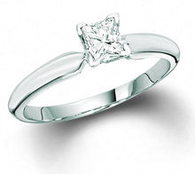 Cargar imagen en el visor de la galería, Diamond Solitaire Rings 0.10 Ct tw  14k White Gold