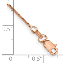 Cargar imagen en el visor de la galería, 14k Rose Gold .70mm Box Chain Anklet