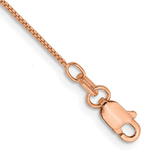 Cargar imagen en el visor de la galería, 14k Rose Gold .70mm Box Chain Anklet