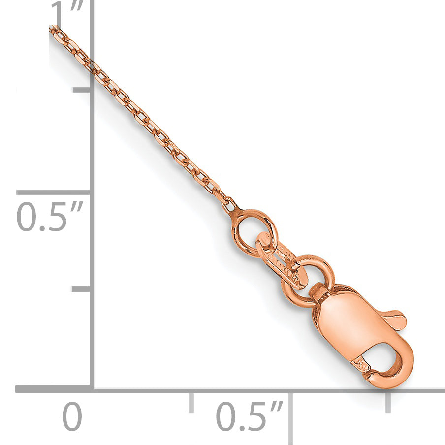 14k Rose Gold .8mm D/C Cable Chain