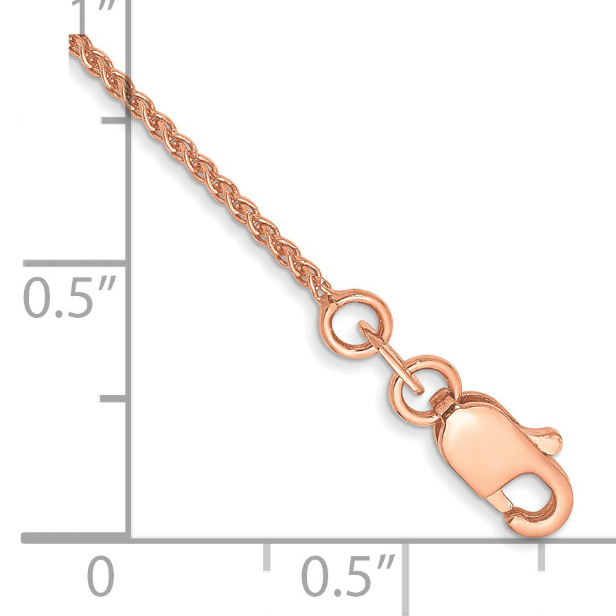 14k Rose Gold 1.05mm Solid Polished Spiga Chain