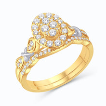 Cargar imagen en el visor de la galería, 10KT Two-tone (Yellow and White) Gold 0.47 Carat Oval Bridal Ring-0525868-YW