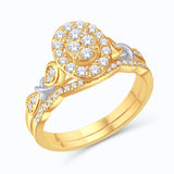 10KT Two-tone (Yellow and White) Gold 0.47 Carat Oval Bridal Ring-0525868-YW