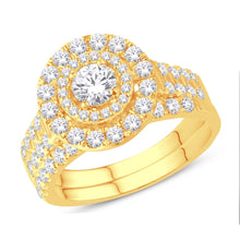 Cargar imagen en el visor de la galería, 14K Yellow Gold 1.57 Carat (0.40 Center Diamond) Round Bridal Ring-0525595-YG