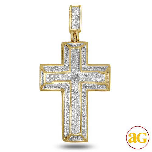 10KY 0.35CTW DIAMOND CROSS PENDANT