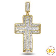 Cargar imagen en el visor de la galería, 10KY 0.35CTW DIAMOND CROSS PENDANT