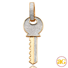 Cargar imagen en el visor de la galería, 10KY 0.50CTW DIAMOND KEY PENDANT