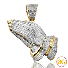 Load image into Gallery viewer, 10KY 1.50CTW DIAMOND PRAYING HANDS PENDANT