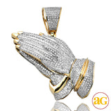 10KY 1.50CTW DIAMOND PRAYING HANDS PENDANT