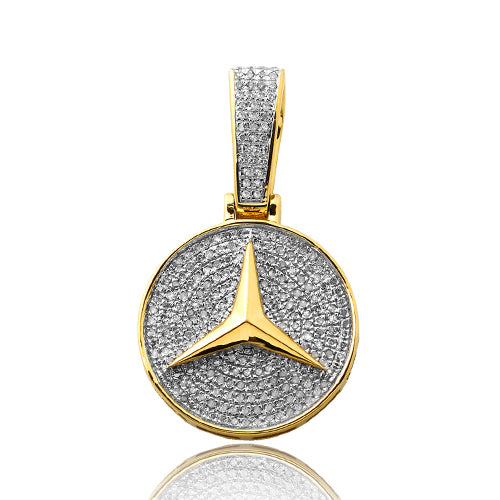 10KY 0.65CTW DIAMOND TRI-STAR AUTOMOBILE PENDANT