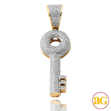 Cargar imagen en el visor de la galería, 10KY 0.55CTW DIAMOND ROUNDED KEY PENDANT