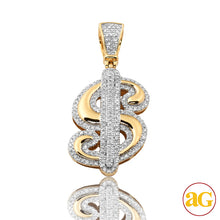 Cargar imagen en el visor de la galería, 10KY 0.50CTW DIAMOND $ DOLLAR SIGN PENDANT