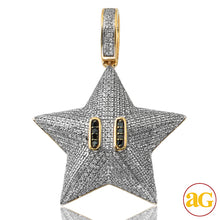 Cargar imagen en el visor de la galería, 10KY 1.00CTW BLACK AND WHITE DIAMOND STAR EMOJI