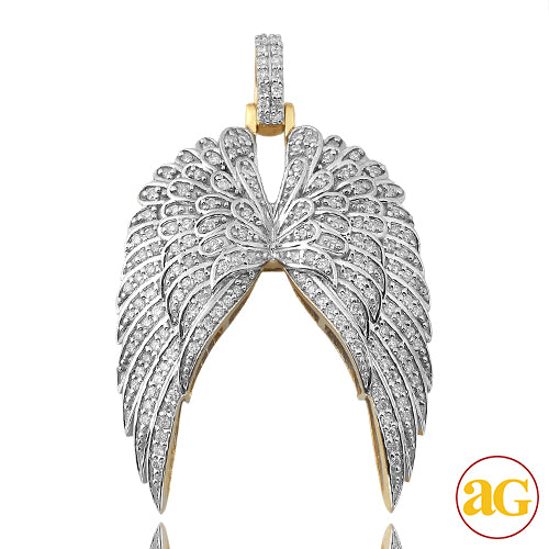 10KY 0.75CTW MICROPAVE DIAMOND DOUBLE ANGEL WING