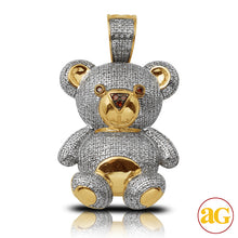 Cargar imagen en el visor de la galería, 10KY 1.25CTW DIAMOND TEDDY BEAR PENDANT