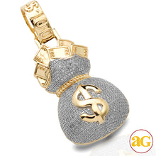 Cargar imagen en el visor de la galería, 10KY 1.15CTW DIAMOND &#39;MONEYBAG&#39; PENDANT