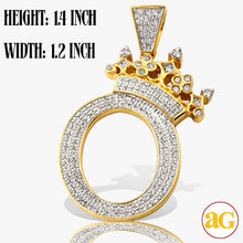 Cargar imagen en el visor de la galería, 10KY 0.45CTW DIAMOND INITIAL WITH CROWN PENDANT -