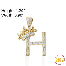 Load image into Gallery viewer, 10KY 0.40CTW DIAMOND INITIAL WITH CROWN PENDANT -