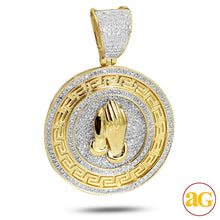 Cargar imagen en el visor de la galería, 10KY 0.85CTW DIAMOND PRAYING HANDS MEDALLION