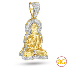 Cargar imagen en el visor de la galería, 10KY 0.50CTW DIAMOND SITTING BUDDHA PENDANT