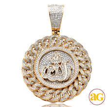 Cargar imagen en el visor de la galería, 10KY 1.25CTW DIAMOND ALLAH MEDALLION WITH MIAMI CU