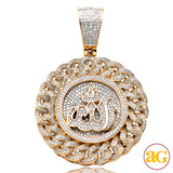 10KY 1.25CTW DIAMOND ALLAH MEDALLION WITH MIAMI CU