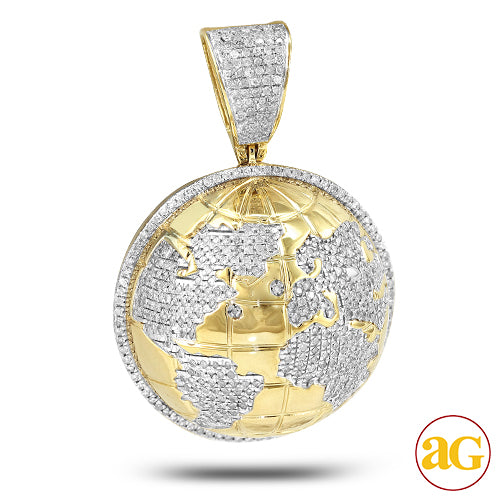 10KY 1.20CTW DIAMOND GLOBE PENDANT