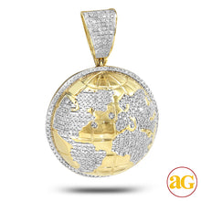 Cargar imagen en el visor de la galería, 10KY 1.20CTW DIAMOND GLOBE PENDANT