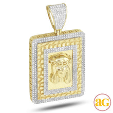 Load image into Gallery viewer, 10KY 1.30CTW DIAMOND JESUS DOGTAG WITH NUGGET