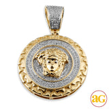 10KY 0.75CTW DIAMOND MEDUSA MEDALLION WITH NUGGET