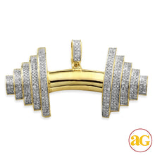 Cargar imagen en el visor de la galería, 10KY 1.00CTW DIAMOND DUMBELL PENDANT