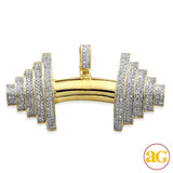 10KY 1.00CTW DIAMOND DUMBELL PENDANT