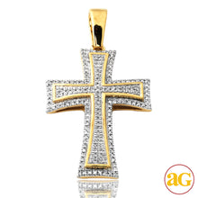 Cargar imagen en el visor de la galería, 10KY 0.30CTW DIAMOND CROSS PENDANT