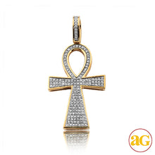 Cargar imagen en el visor de la galería, 10KY 0.40CTW DIAMOND ANKH CROSS PENDANT