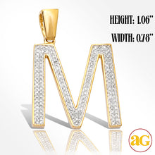 Cargar imagen en el visor de la galería, 10KY 0.30CTW DIAMOND INITIAL PENDANT - &quot;M&quot;