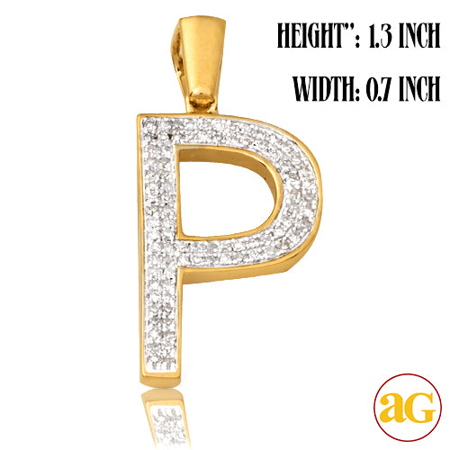 10KY 0.20CTW DIAMOND INITIAL PENDANT - "P"