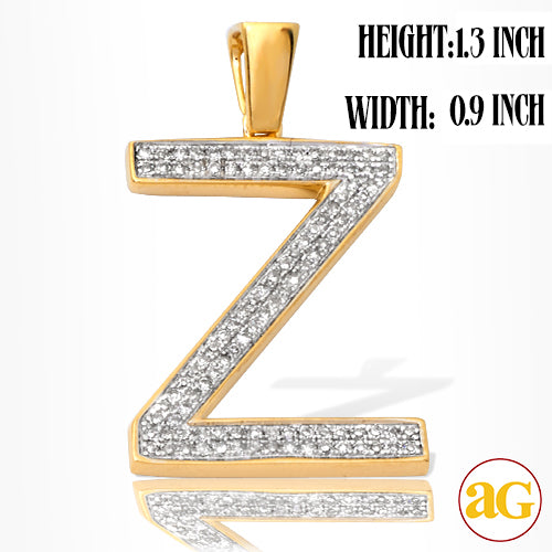 10KY 0.25CTW DIAMOND INITIAL PENDANT - "Z"