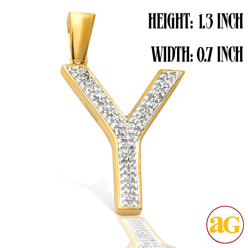 10KY 0.15CTW DIAMOND INITIAL PENDANT - "Y"