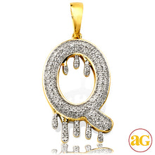 Cargar imagen en el visor de la galería, 10KY 0.50CTW DRIPPING DIAMOND INITIAL PENDANT