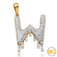 Cargar imagen en el visor de la galería, 10KY 0.45CTW DIAMOND DRIPPING INITIAL PENDANT