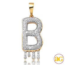 Cargar imagen en el visor de la galería, 10KY 0.50CTW DIAMOND DRIPPING INITIAL PENDANT