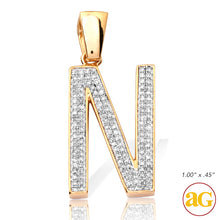 Cargar imagen en el visor de la galería, 10KY 0.30CTW DIAMOND INITIAL PENDANT - &quot;N&quot;