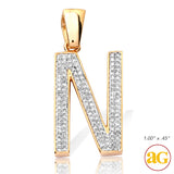 10KY 0.30CTW DIAMOND INITIAL PENDANT - 